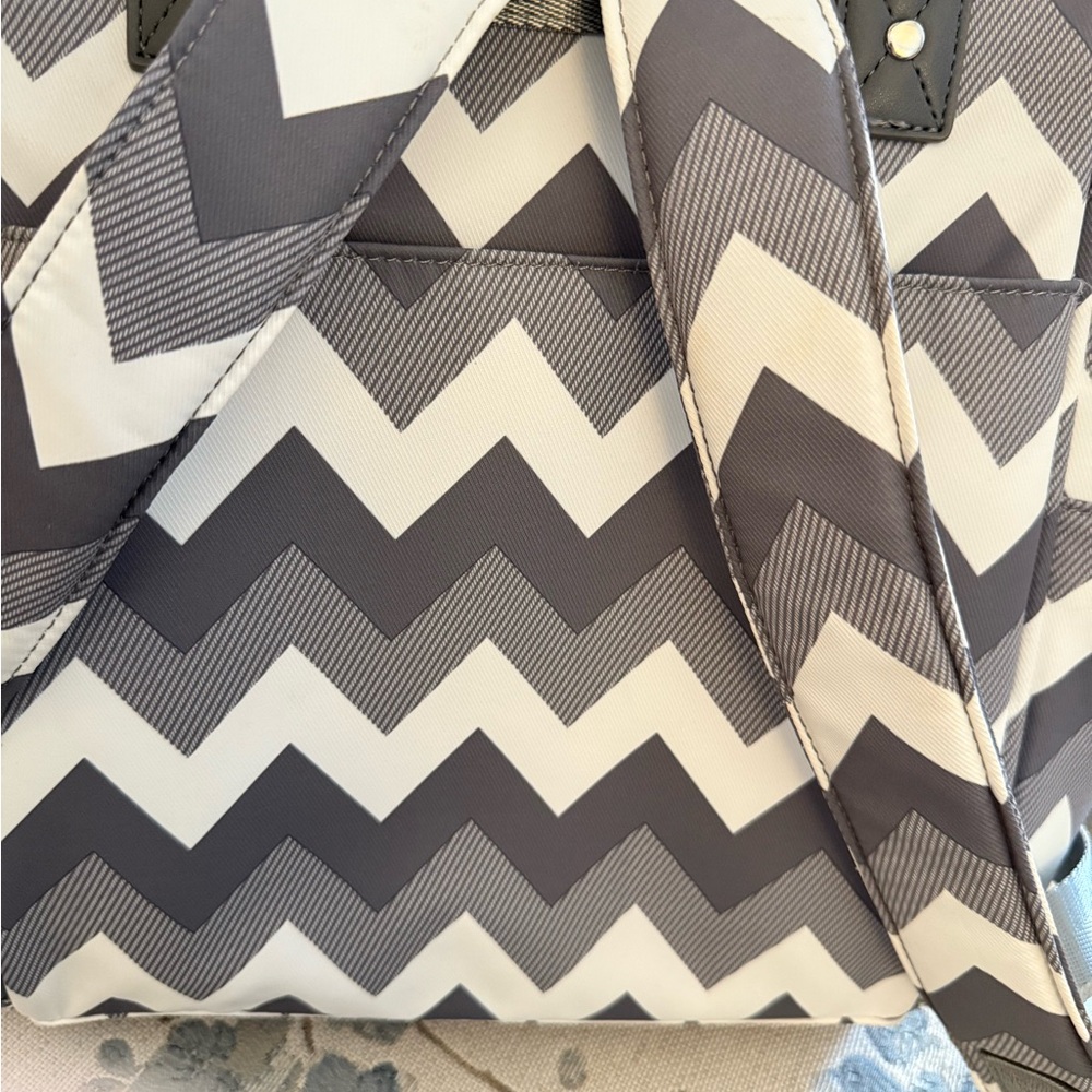 Maevn Women's Chevron Backpack - Grey and White - Picture 13 of 17